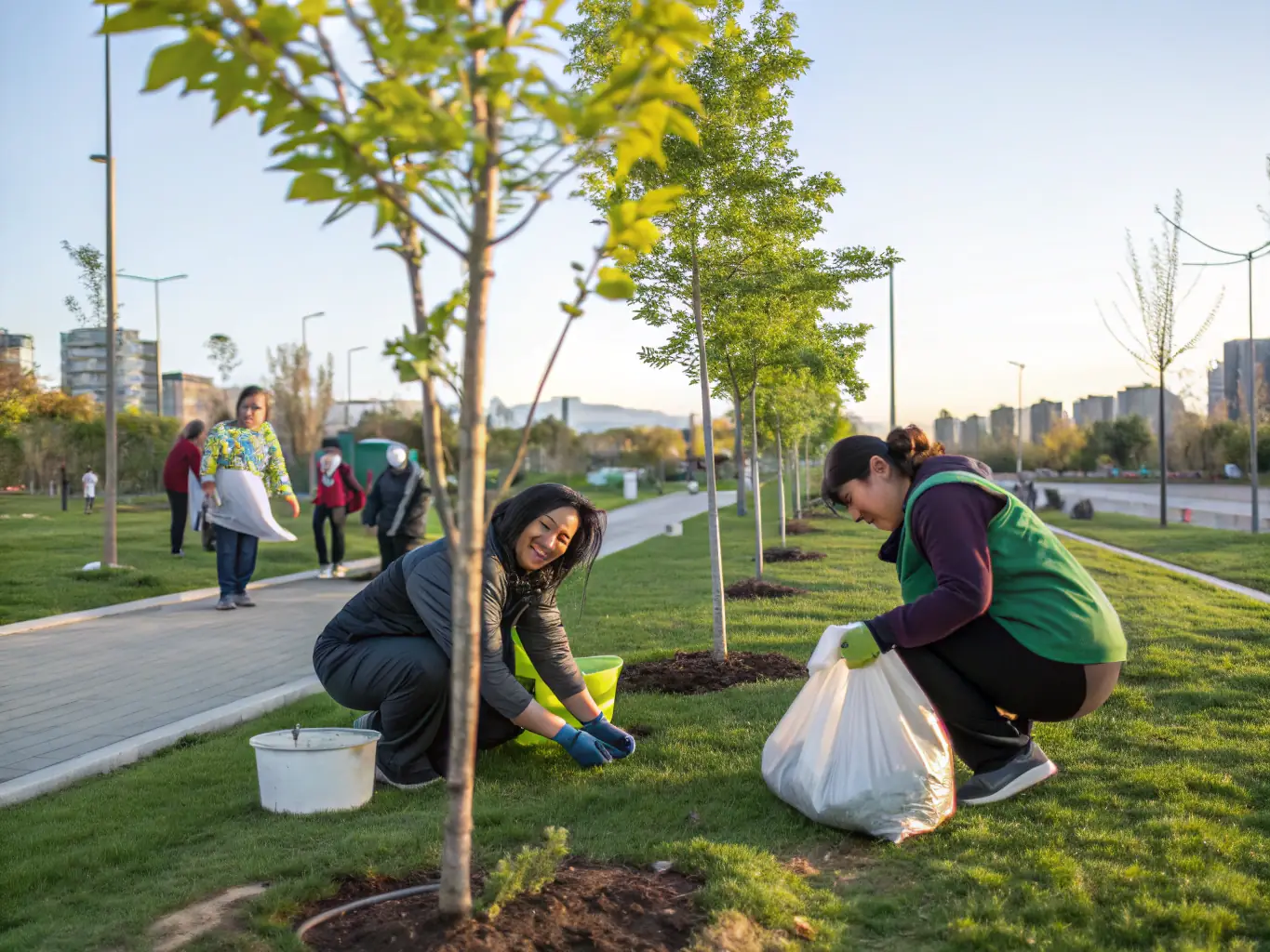 An image of volunteers and community members working together to maintain a local football field, highlighting the FOOTBALL SPORTS ASSOCIATION's commitment to local vitality.