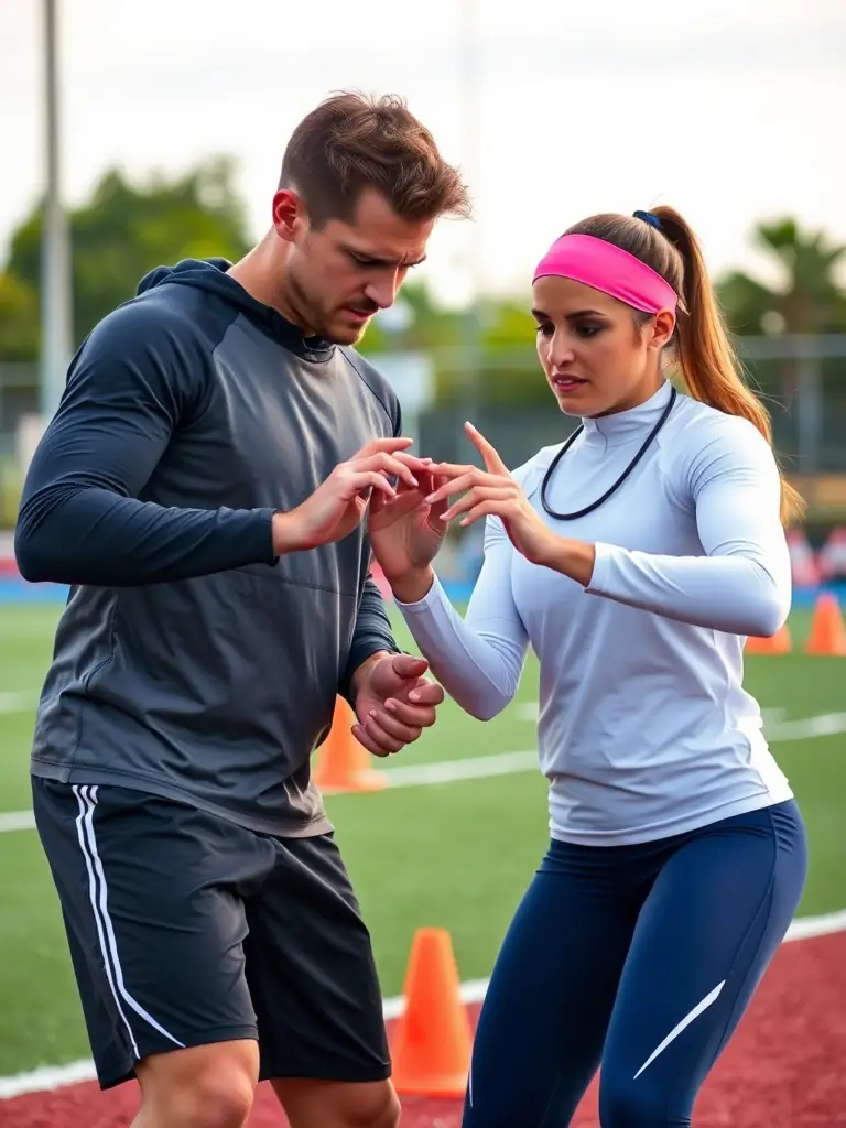 A dynamic image of young athletes participating in a football training session, showcasing their energy and enthusiasm.